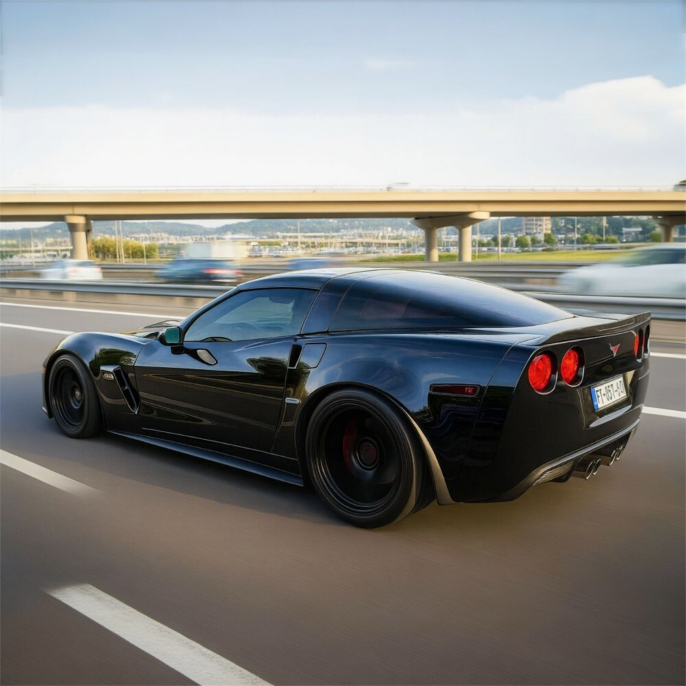 Sidokjolar – ZR1 Style – Matt Svart - 5
