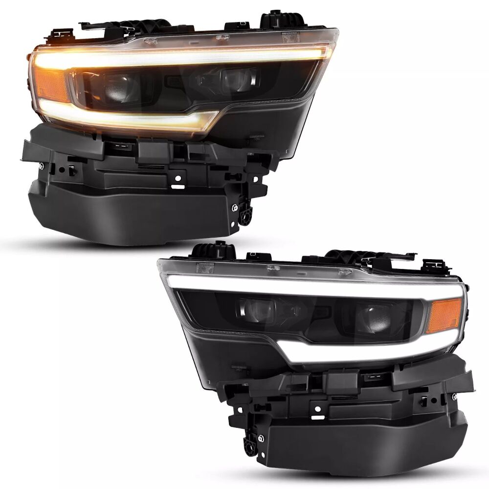 Full LED MATRIX Strålkastare – Svart + Kabeladaptrar – Komplett Set (2021–2026) - 2