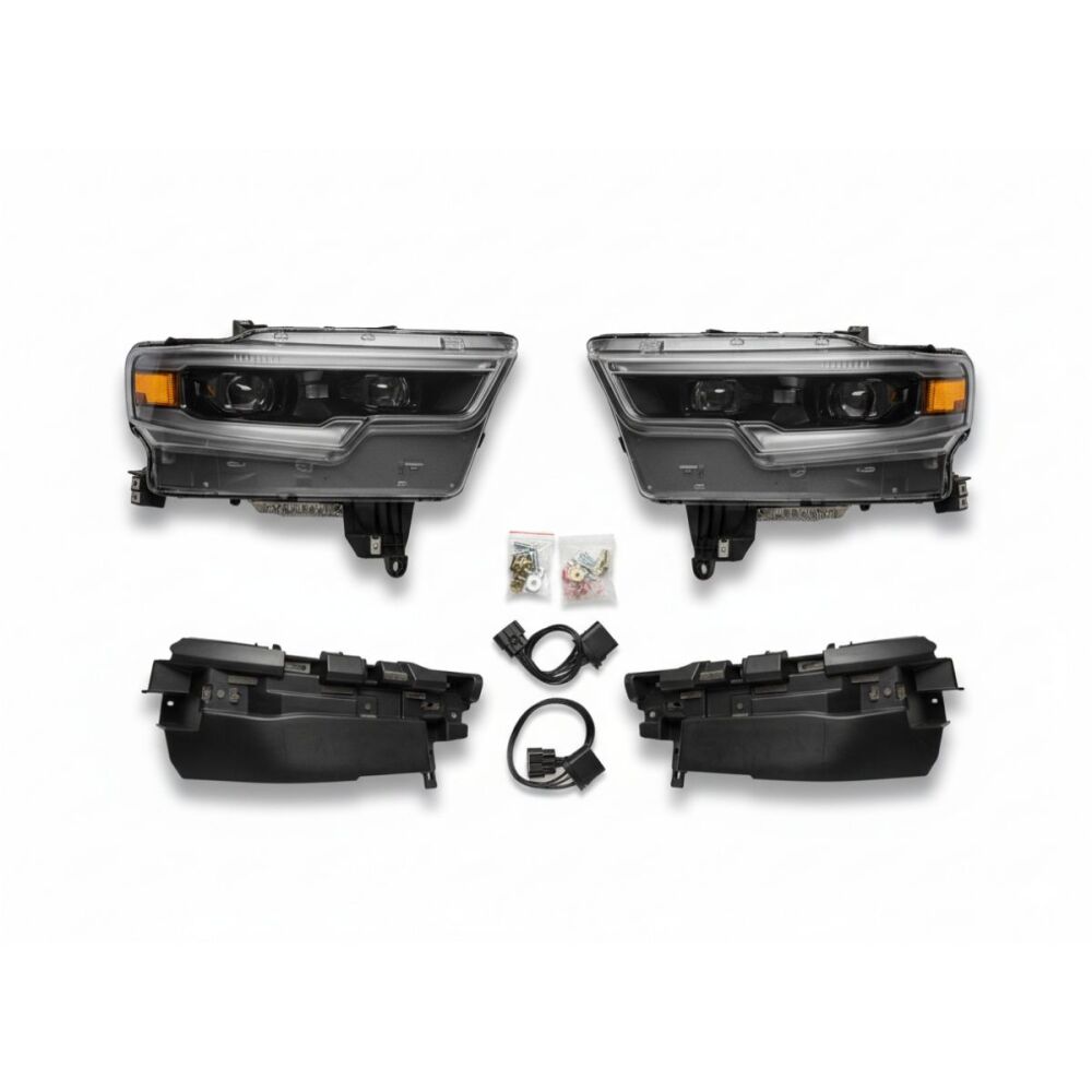Full LED MATRIX Strålkastare – Svart + Kabeladaptrar – Komplett Set (2021–2026) - 4