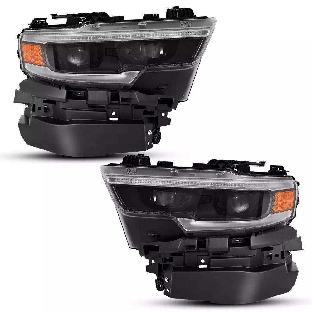 Full LED MATRIX Strålkastare – Svart + Kabeladaptrar – Komplett Set (2021–2026)