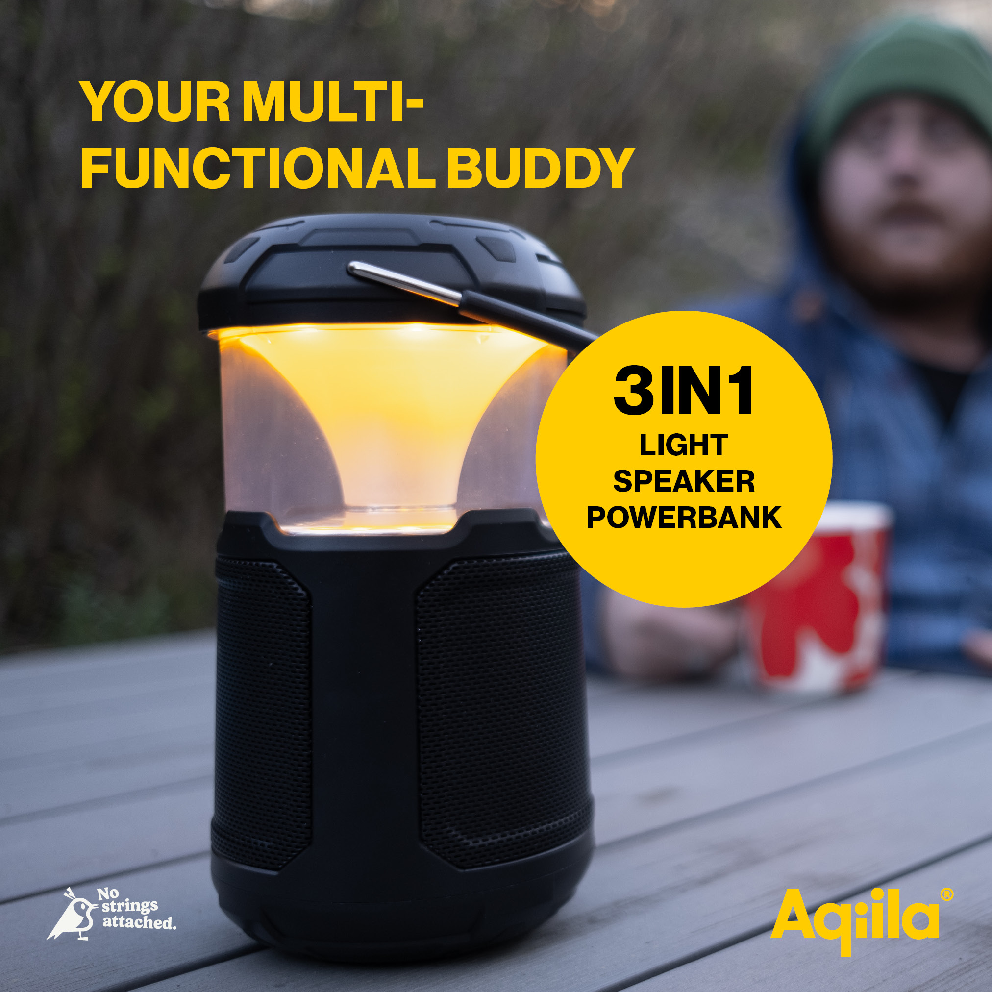 Aqiila Soundbird B10 | Lautsprecher mit Lampe und Powerbank - 5