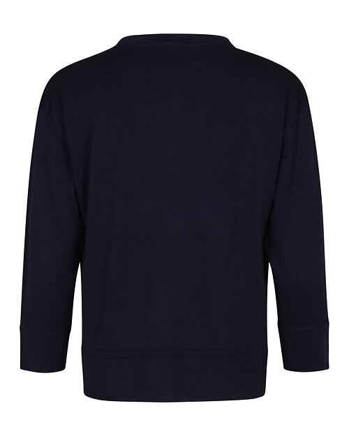 Jumper trekvartärm med dragkedja marinblå - 2