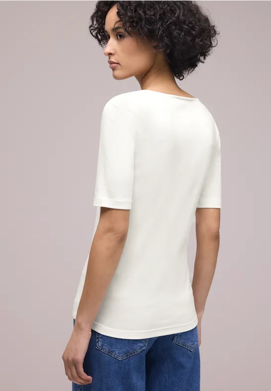 T-shirt med hjärtformad halsringning Off White - 3