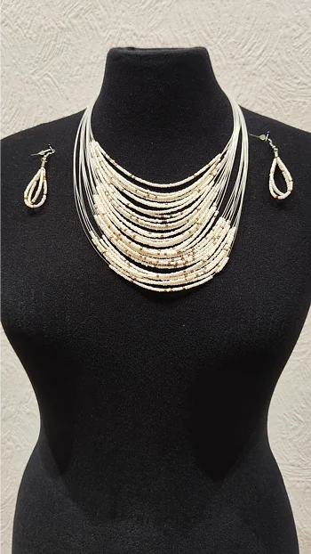 Crimson Chic White Set