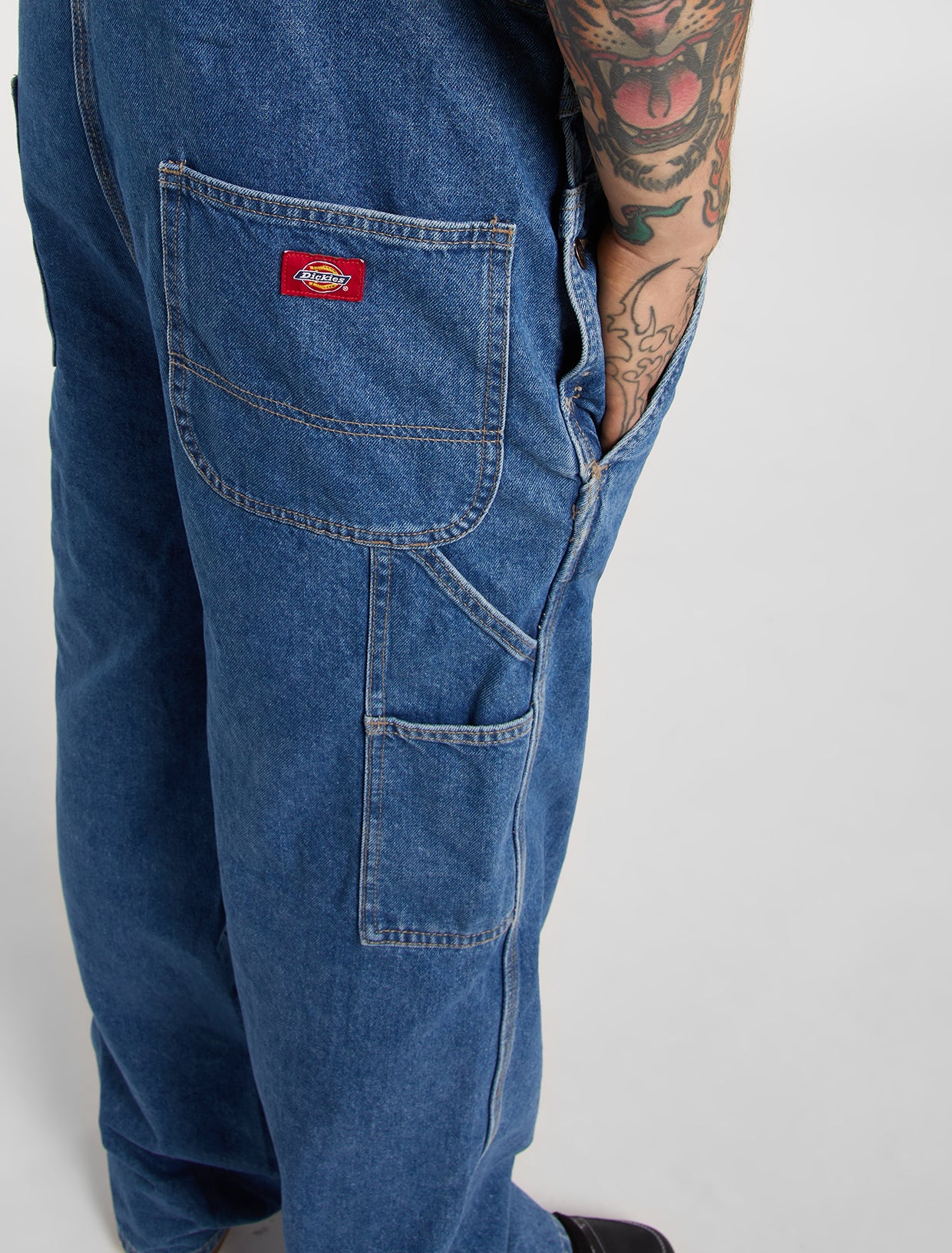 Dickies Loose Denim Hängselbyxor Classic Blue - 7