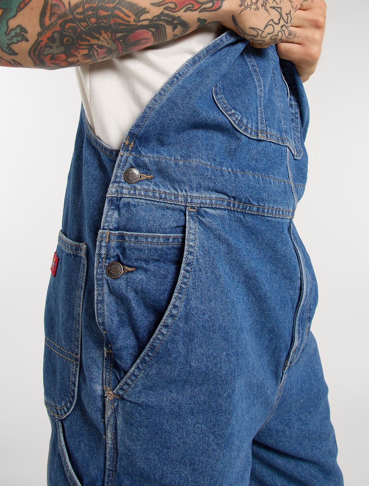 Dickies Loose Denim Hängselbyxor Classic Blue - 5