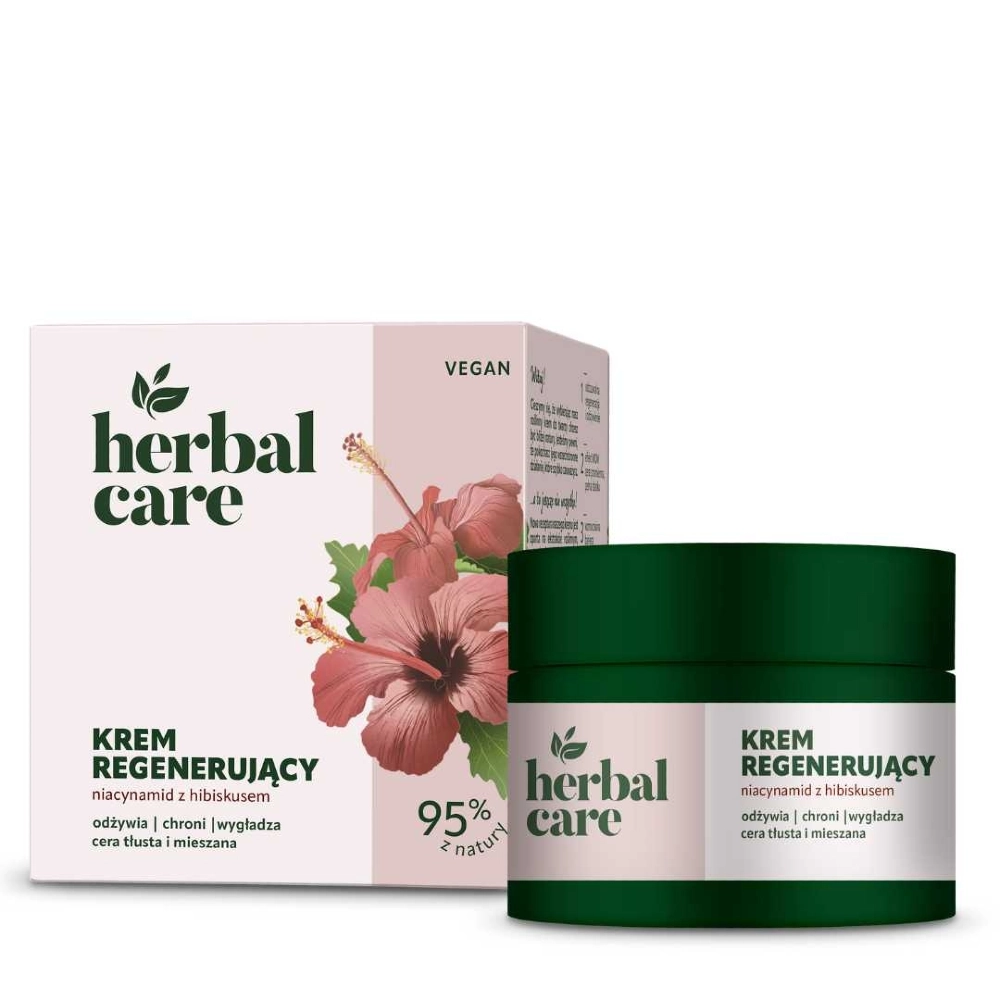 Regenererende krem for fet og kombinert hud med niacinamid og hibiskus