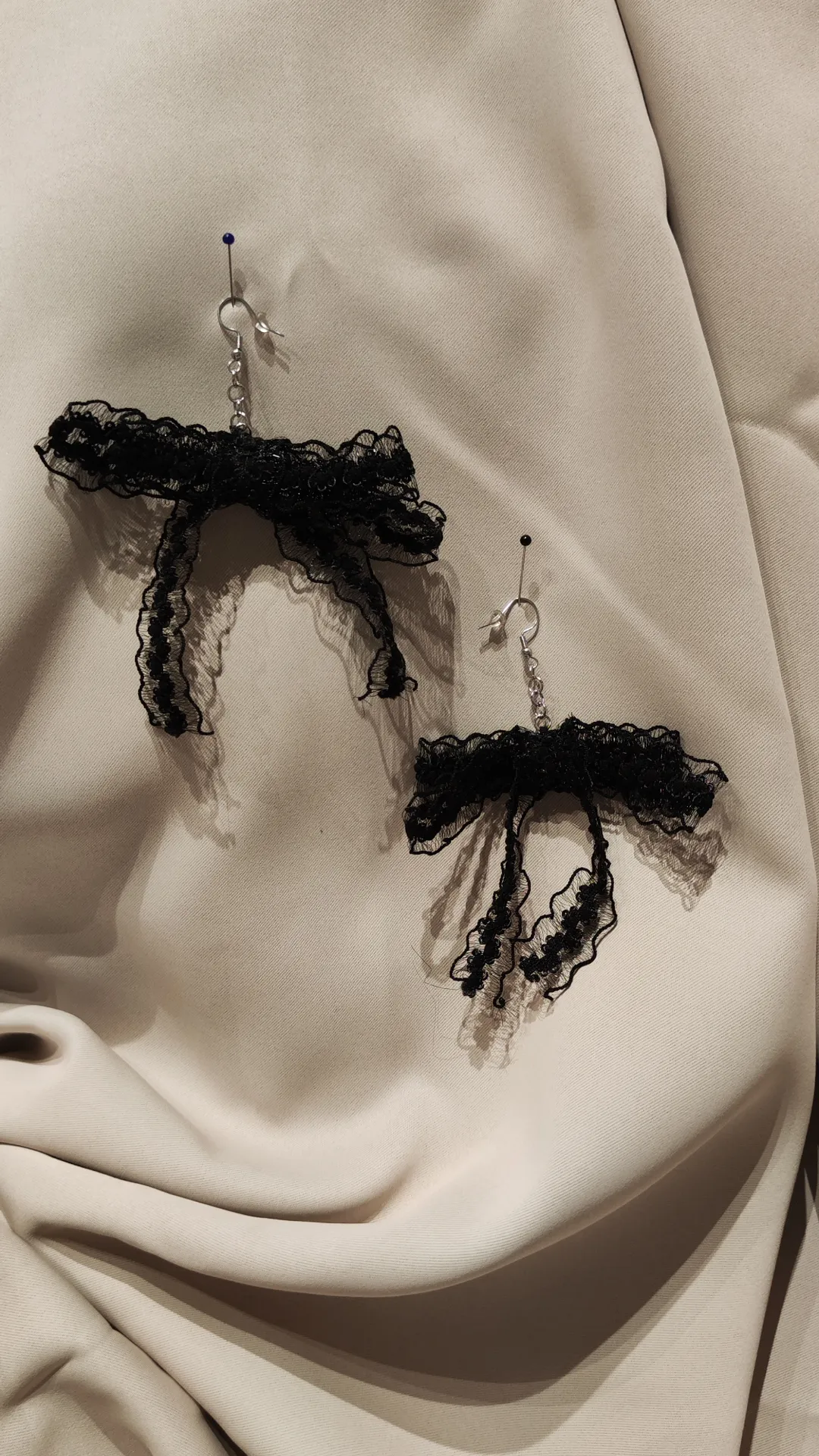 Black Lace Bow Set - 2