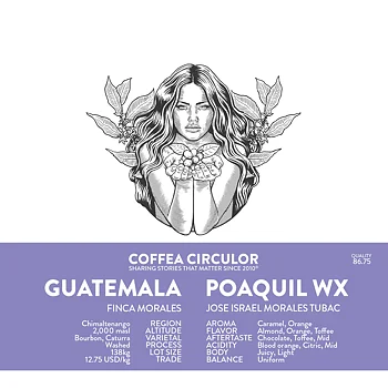 Coffea Circulor - Poaquil WX - Guatemala - Mellanrostade hela kaffebönor - 250g