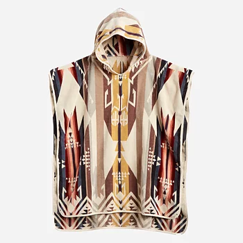 Pendleton jaquard hooded towel white sands tan
