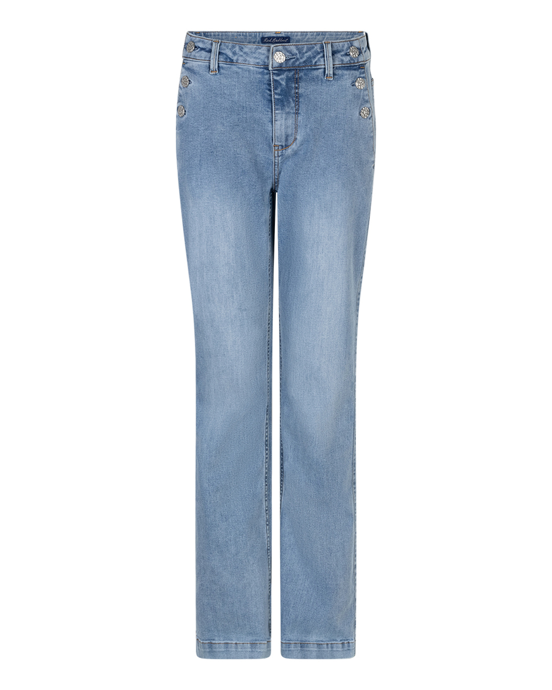 Jeans Bibette med knappar mellanblå denim
