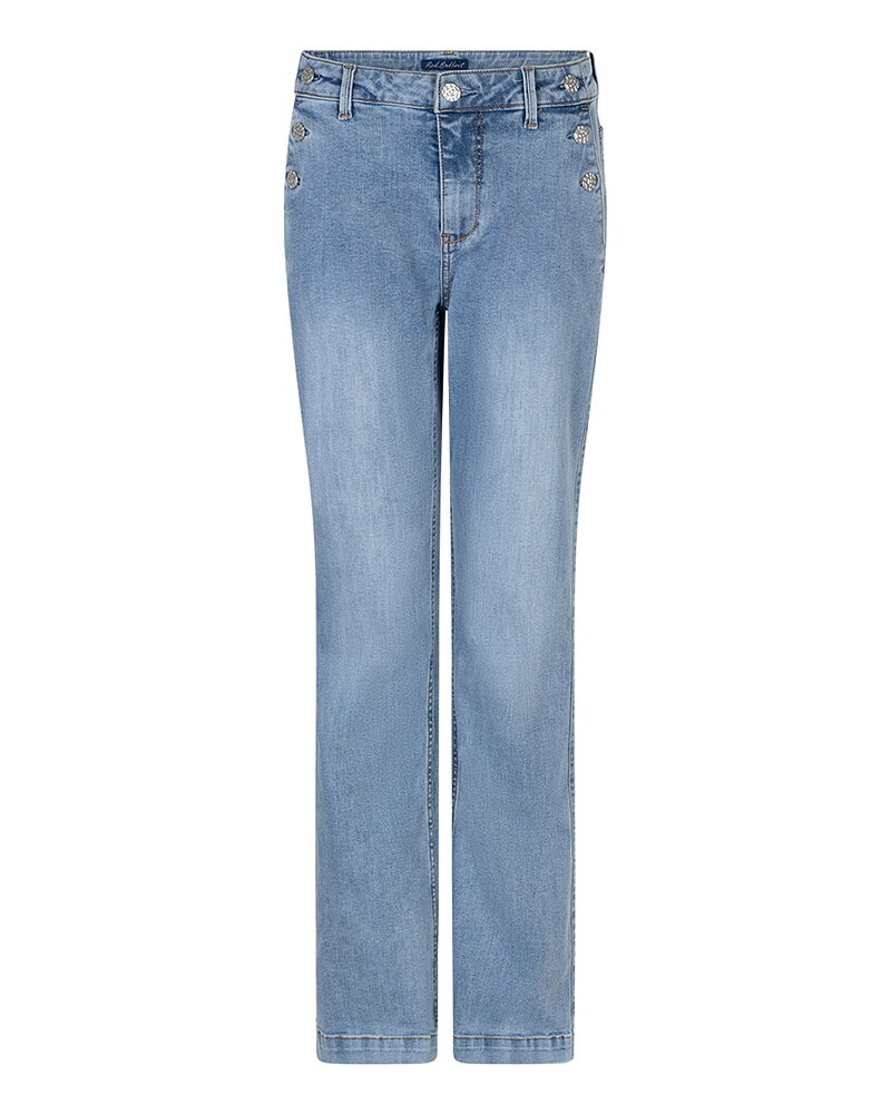 Jeans Bibette med knappar mellanblå denim