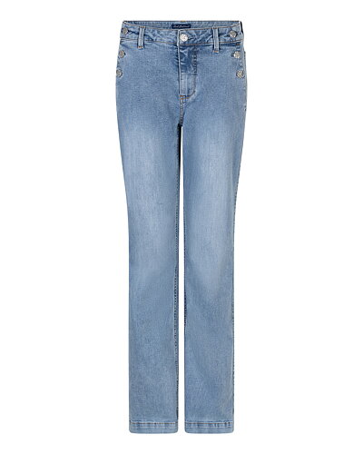 Jeans Bibette med knappar mellanblå denim
