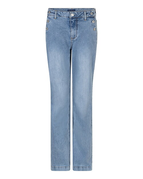 Jeans Bibette med knappar mellanblå denim