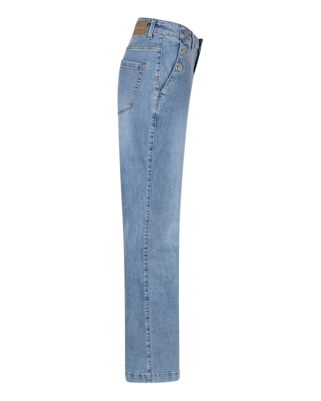 Jeans Bibette med knappar mellanblå denim - 3