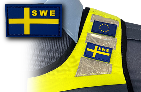 PVC Svensk flagga med kardborre