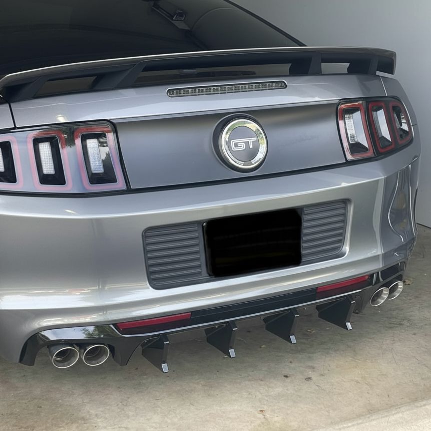 Quad Hole Bakre Diffuser – V2 Competition Style – Blank Svart