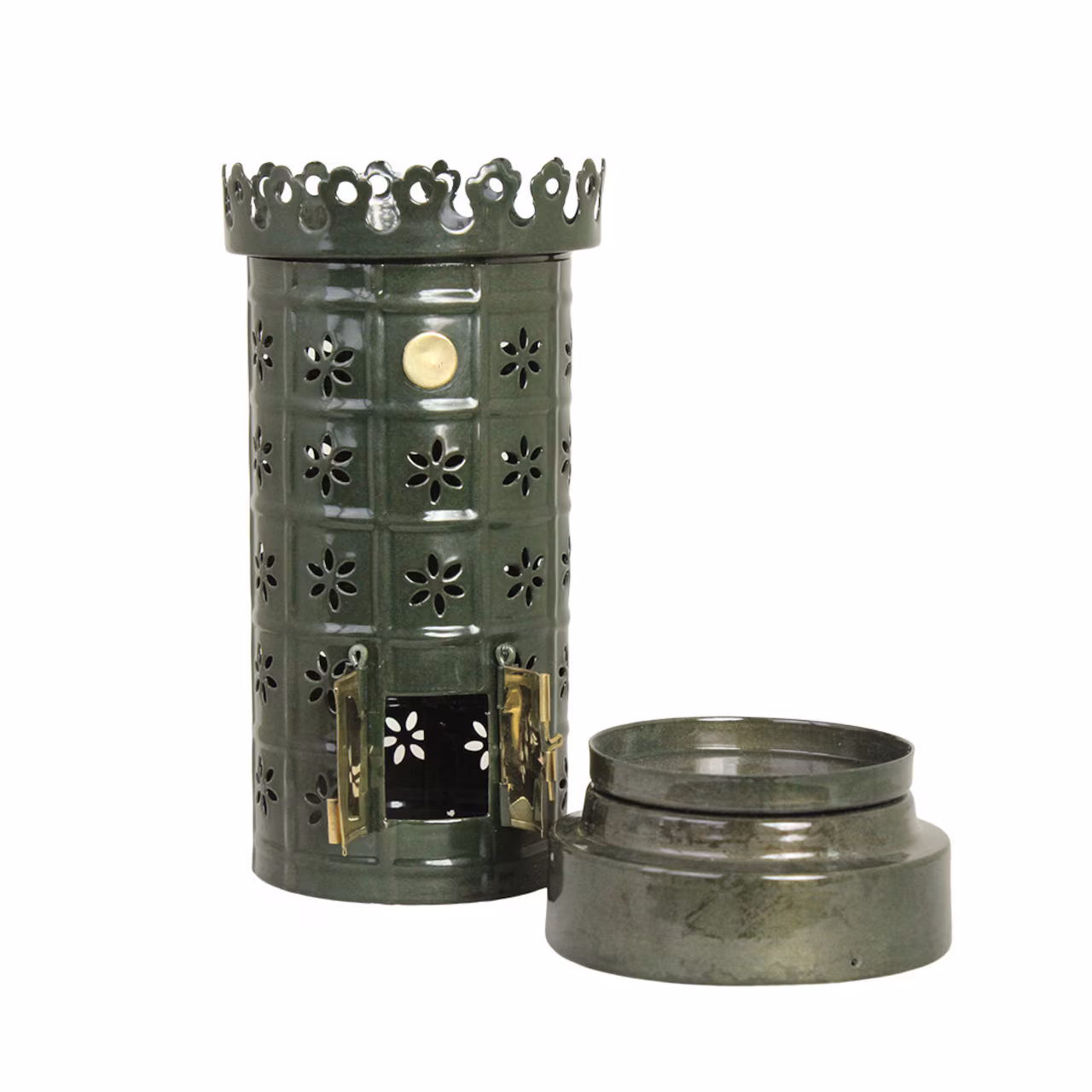 Tile stove tealight holder green - 3