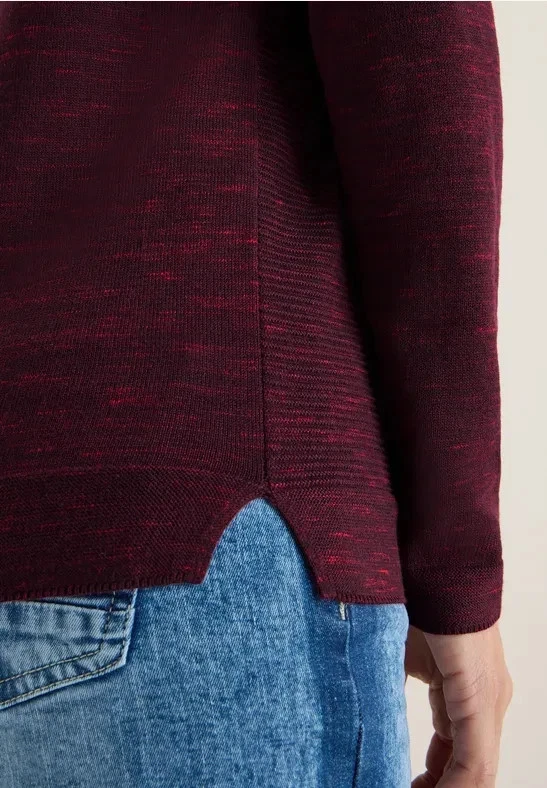 NOS Structured Roundneck - (C) - Vinröd - Cecil - 3