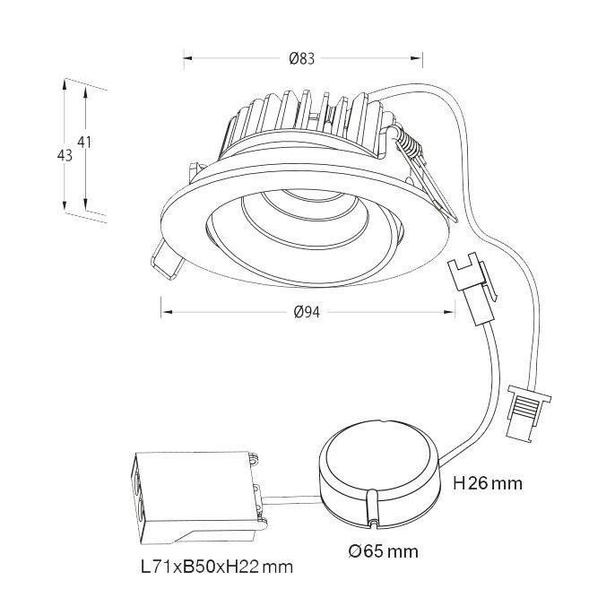 Designlight Downl P-1603530 downlight Jubileum 7W 3000K - 2
