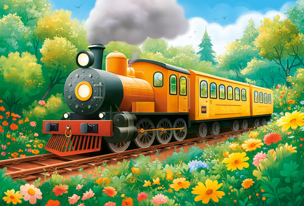 Summer Locomotive, puslespil med 40 brikker Maxi (B-040414), TEMA-produkt