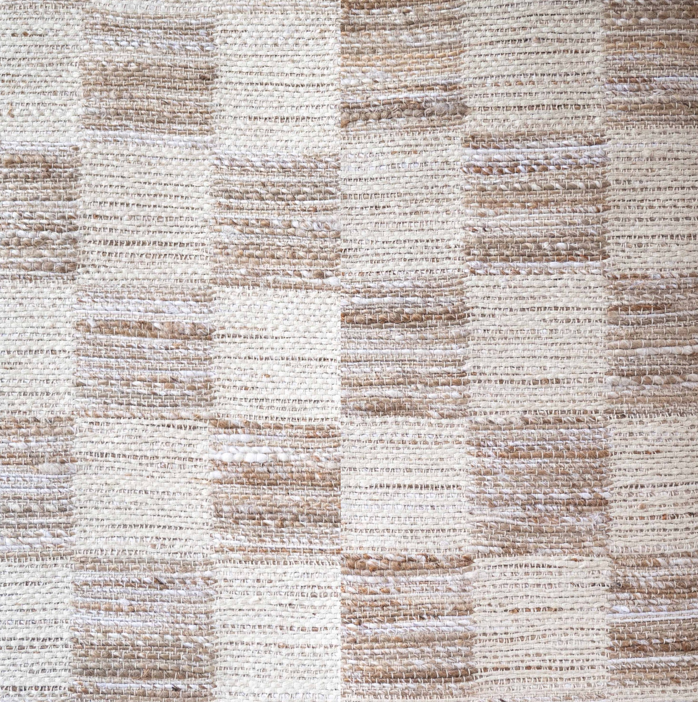 Matta jute Check offwhite linbeige lantlig stil - 3