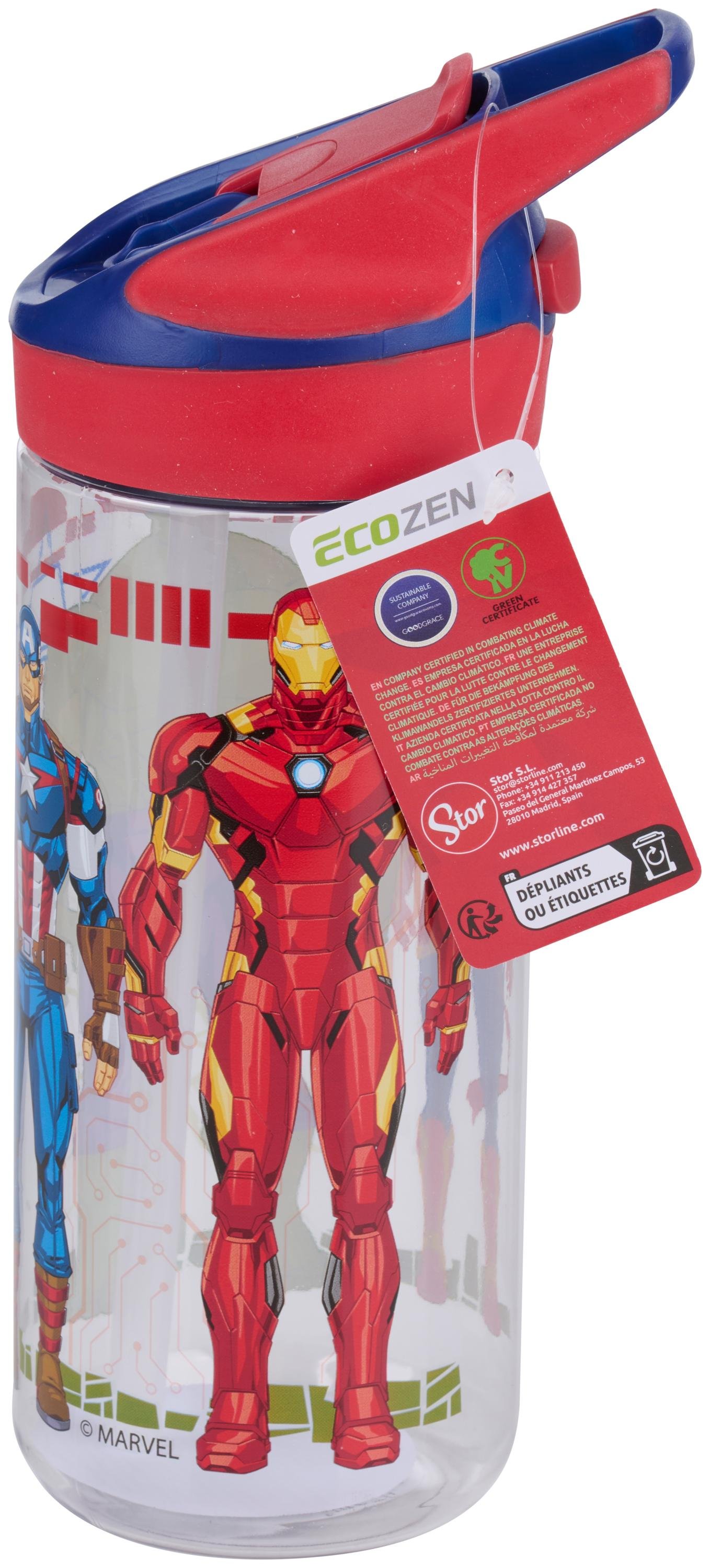 MARVEL Dricksflaska Avengers 620 ml – Cool vattenflaska för skola & sport