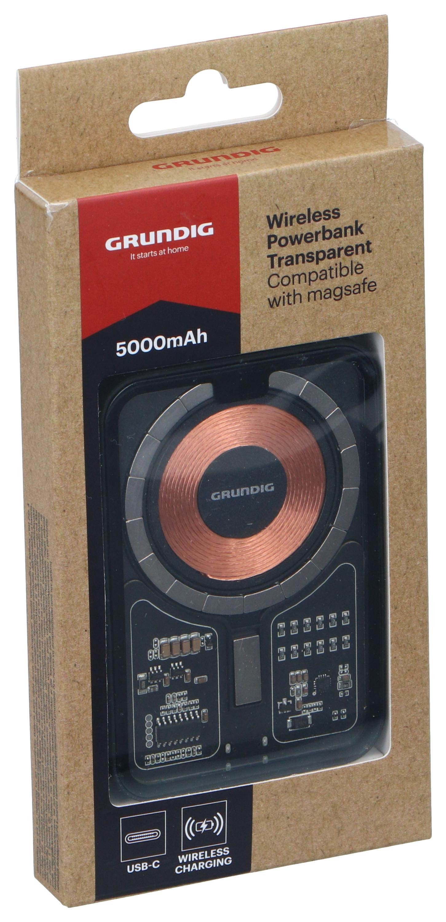 GRUNDIG Wireless Powerbank 5000 mAh – Trådlös & MagSafe-kompatibel