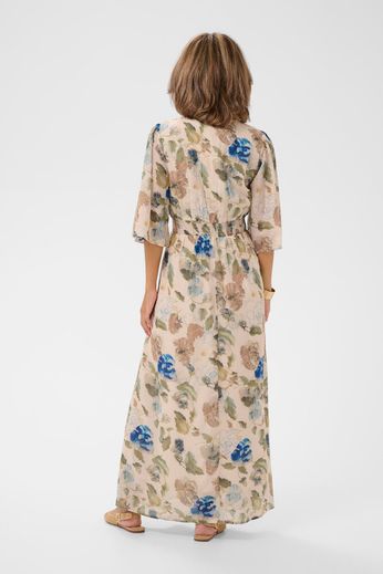Cream Hailey Long Dress Hailey Print Dove Blue Flower - 4