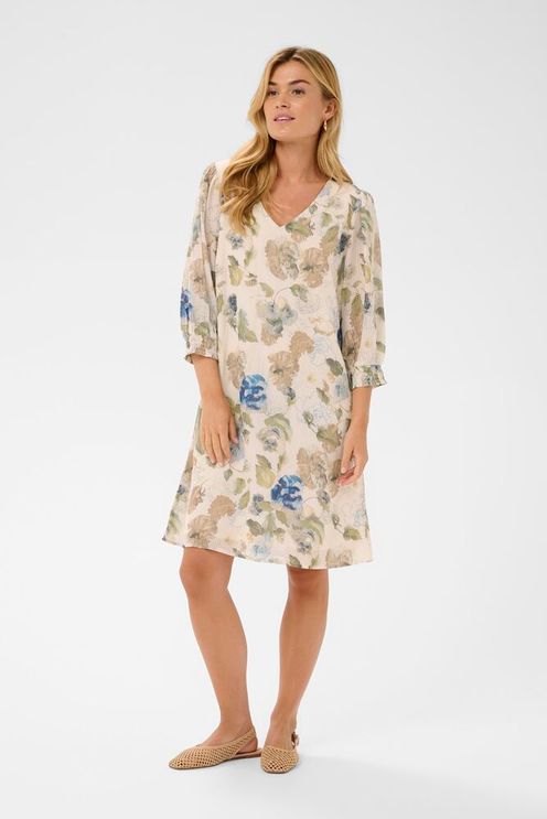 Cream Lucia Dress Hailey Print Dove Blue Flower - 2
