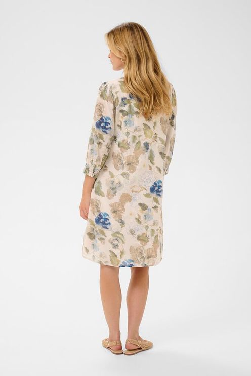 Cream Lucia Dress Hailey Print Dove Blue Flower - 3