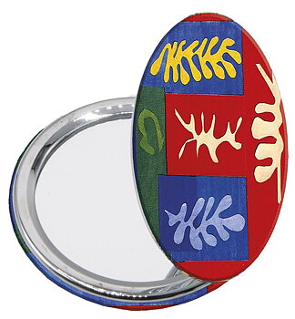 Rundt lommespejl, stofbeklædt, Matisse, Cut out, TEMA-produkt