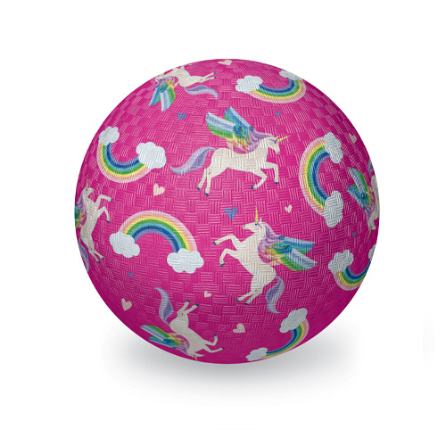 Leksaksboll 13 cm fri från PVC och BPA  - Unicorn Rainbow  från Crocodile Creek 