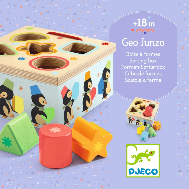 Plocklåda i trä Geo Junzo  från Djeco - 2