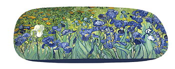 Brilleetuier med pudseklude, Van Gogh, Iris, Display med 8 stk, TEMA-produkt.