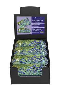 Brilleetuier med pudseklude, Van Gogh, Iris, Display med 8 stk, TEMA-produkt.