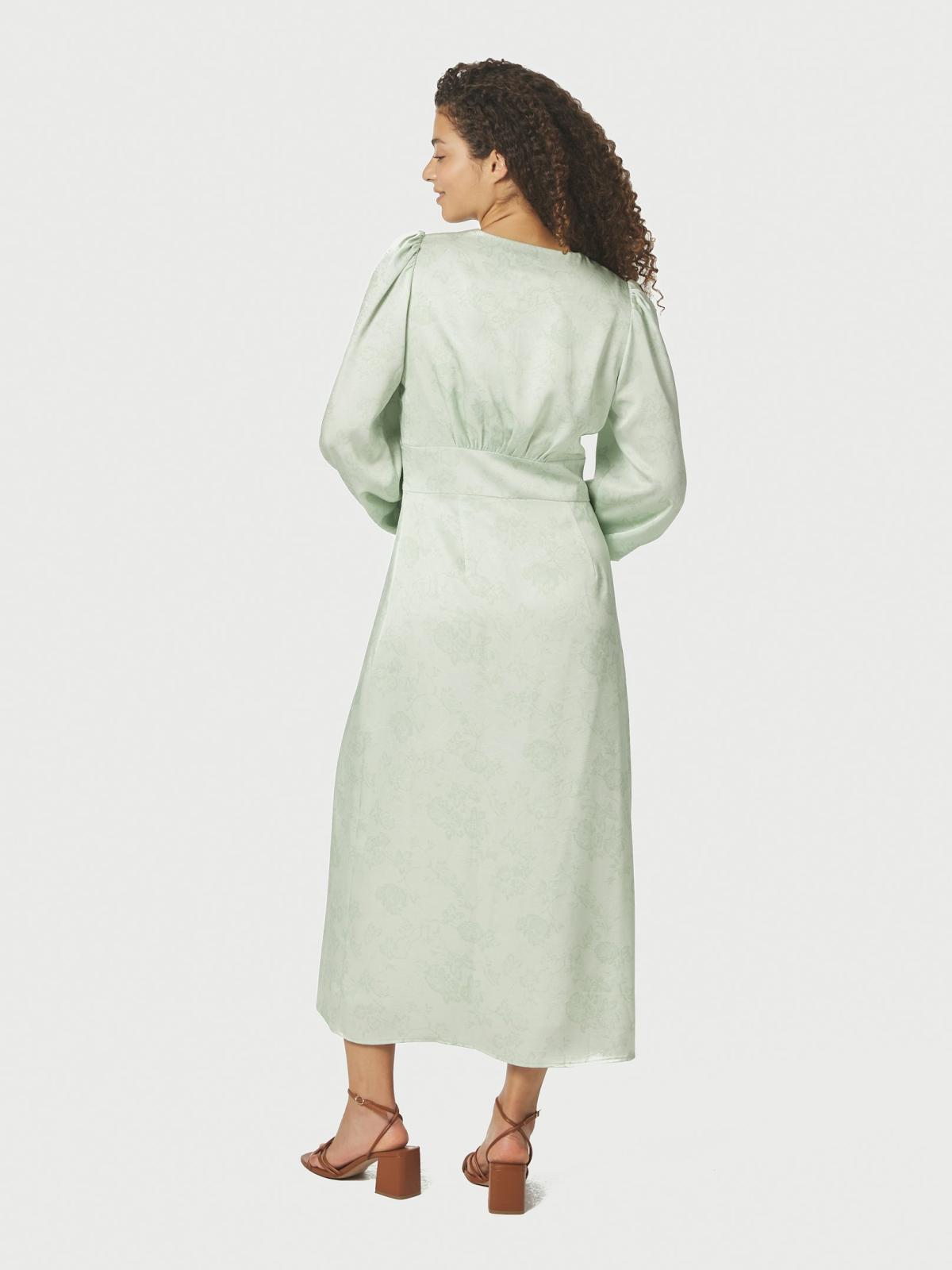 Neo Noir Alto Pattern Sateen Dress,  Light Green - 4