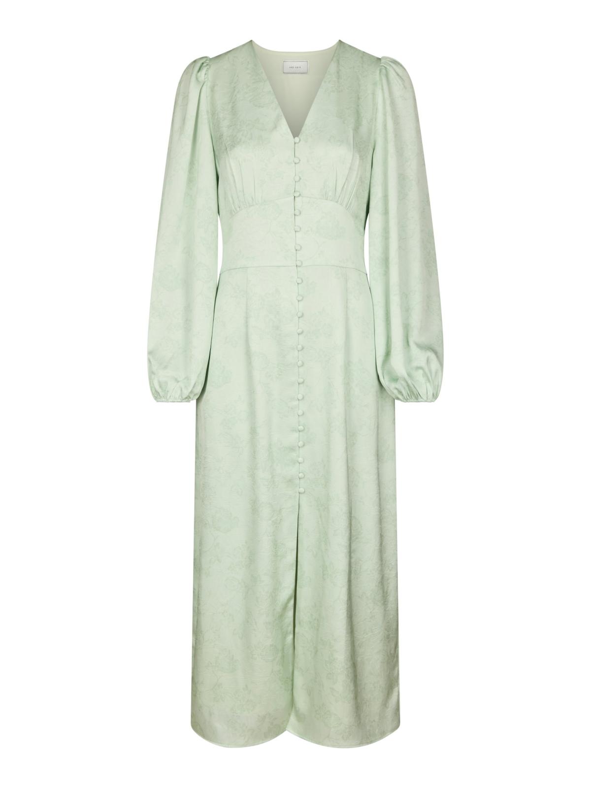 Neo Noir Alto Pattern Sateen Dress,  Light Green