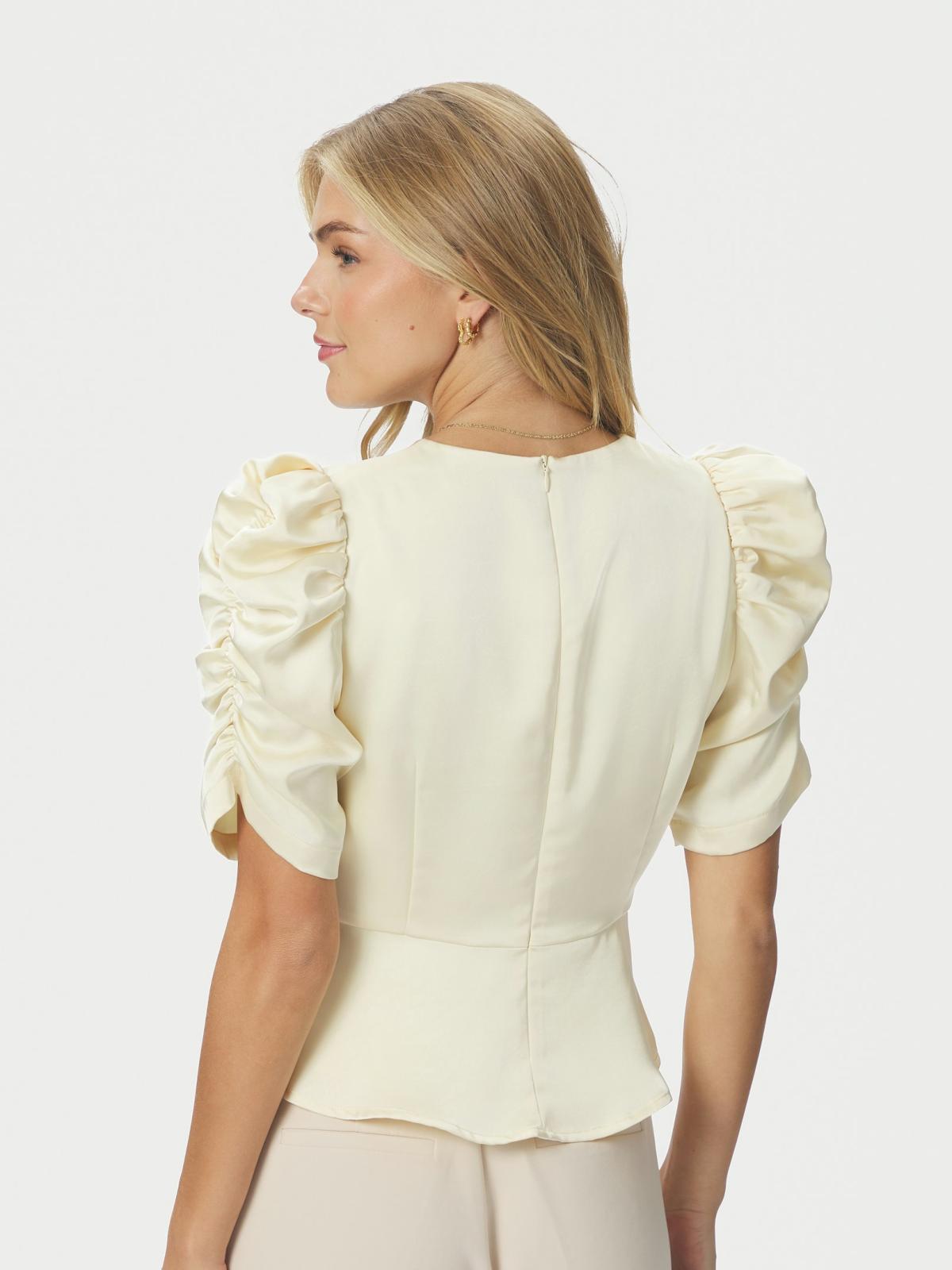 Neo Noir Benua Heavy Sateen Blouse, Light Yellow - 4