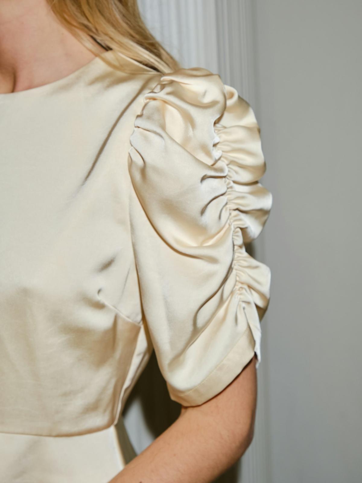 Neo Noir Benua Heavy Sateen Blouse, Light Yellow - 9