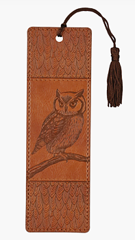 Artisan : Owl - bokmärke i vegan leather med tofs