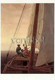 Caspar David Friedrich : On the Sailing Boat (1819) - vykort