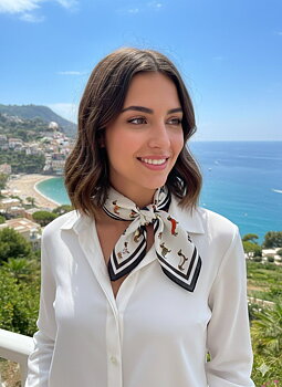 Scarf mini dogs taupe