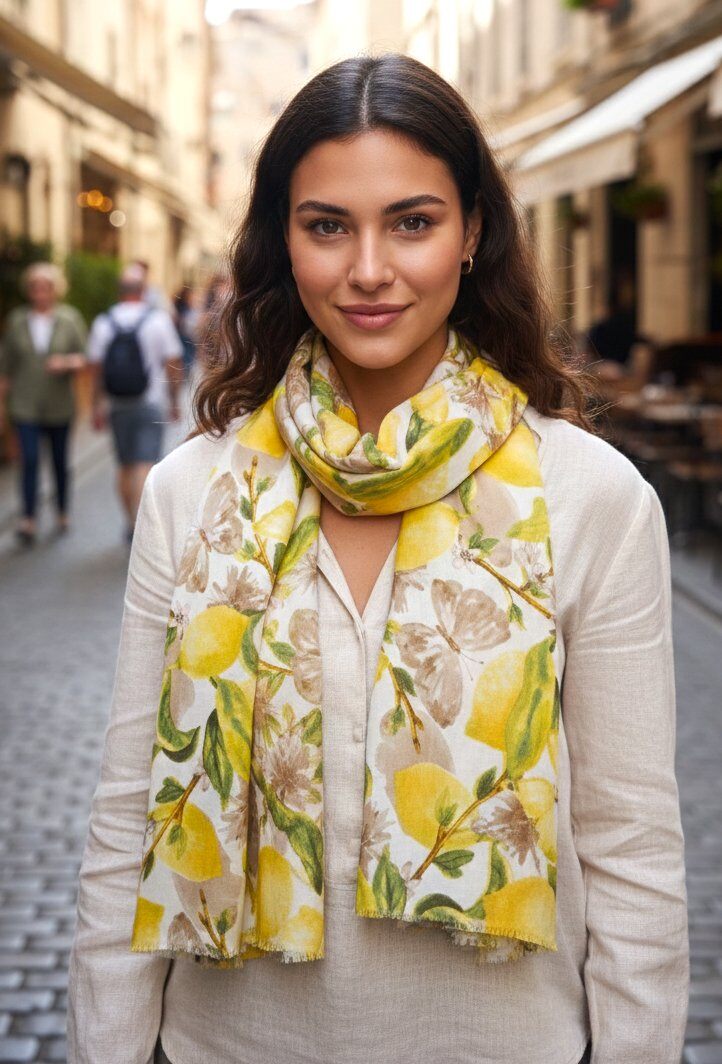 Scarf lemons taupe - 2