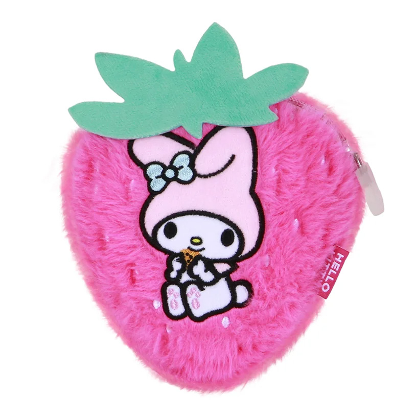 Sanrio My Melody Börs i Plysch – Rosa Jordgubbsformad Kawaii Börs - 2