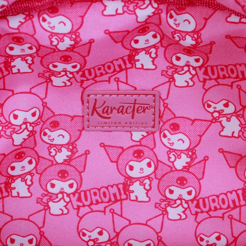 Sanrio Kuromi Börs i Plysch – Rosa Jordgubbsformad Kawaii Börs - 4