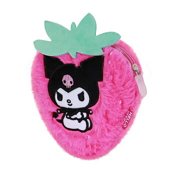 Sanrio Kuromi Börs i Plysch – Rosa Jordgubbsformad Kawaii Börs