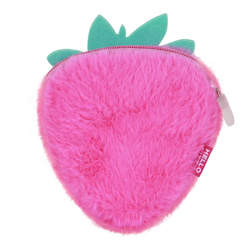 Sanrio Kuromi Börs i Plysch – Rosa Jordgubbsformad Kawaii Börs - 3