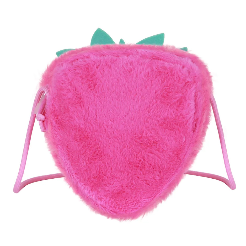 Sanrio My Melody Axelväska i Plysch – Rosa Jordgubbsformad Kawaii Väska - 3