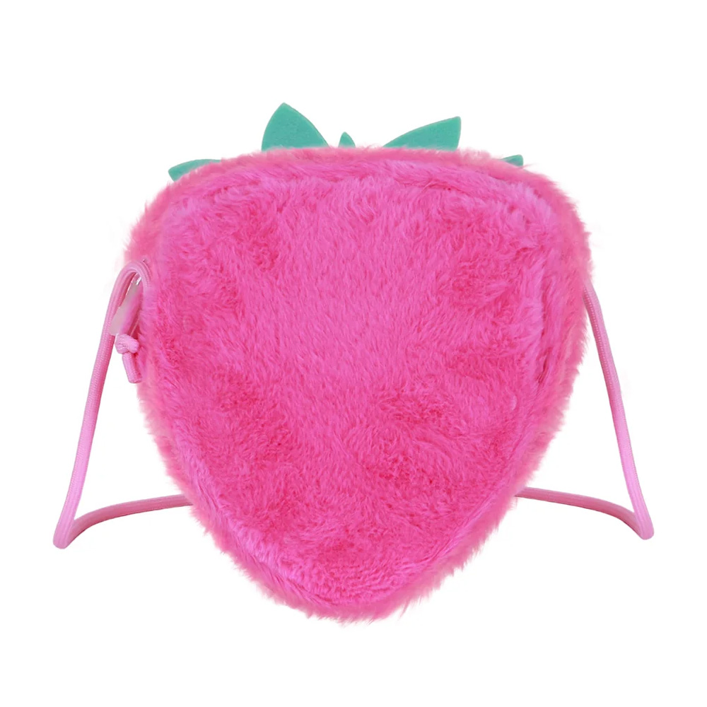 Sanrio Kuromi Axelväska i Plysch – Rosa Jordgubbsformad Kawaii Väska - 3